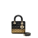 DIOR SMALL LADY DIOR LAMBSKIN BLACK / GOLD LGHW
