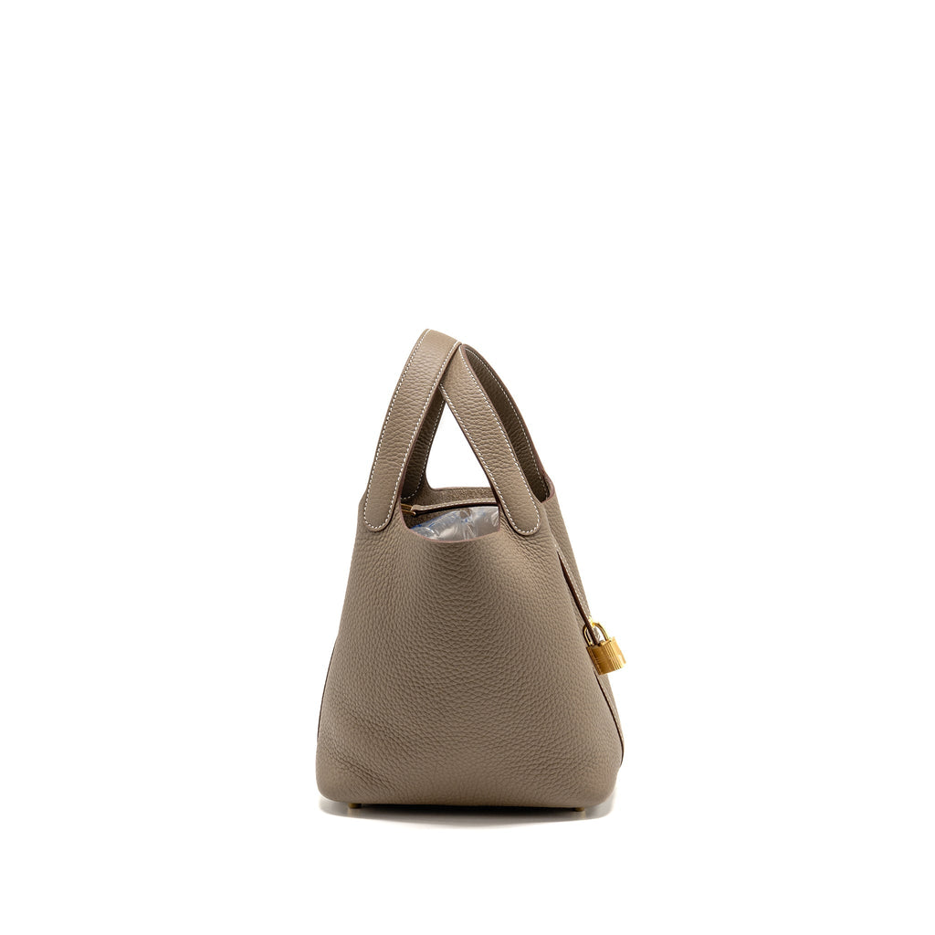 Hermes Picotin 18 Clemence etoupe GHW