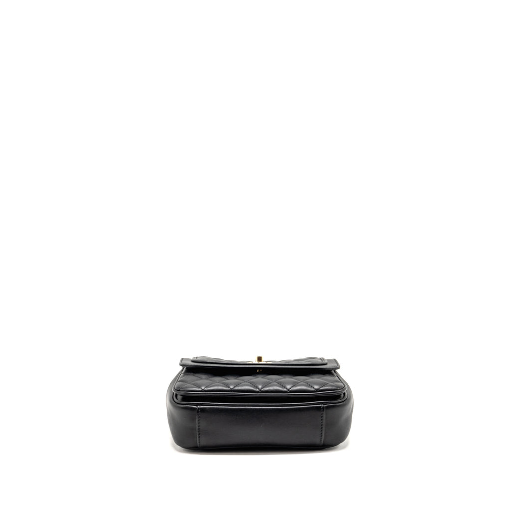 Chanel Quilted square flap bag lambskin black LGHW