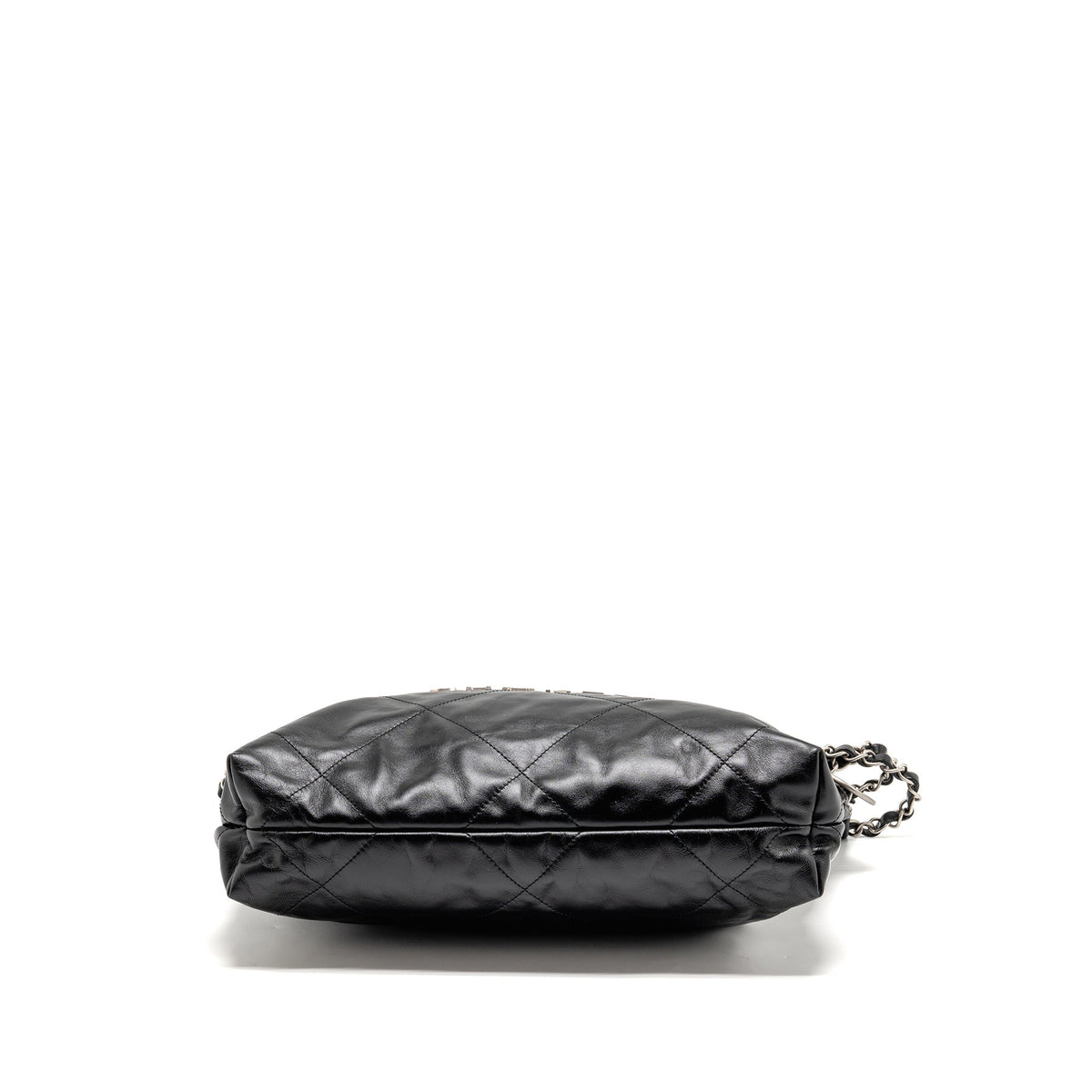CHANEL SMALL 22 BAG SHINY CALFSKIN BLACK SHW (MICROCHIP)
