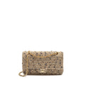 CHANEL MEDIUM CLASSIC DOUBLE FLAP BAG TWEED BEIGE/ECRU/GREY LGHW