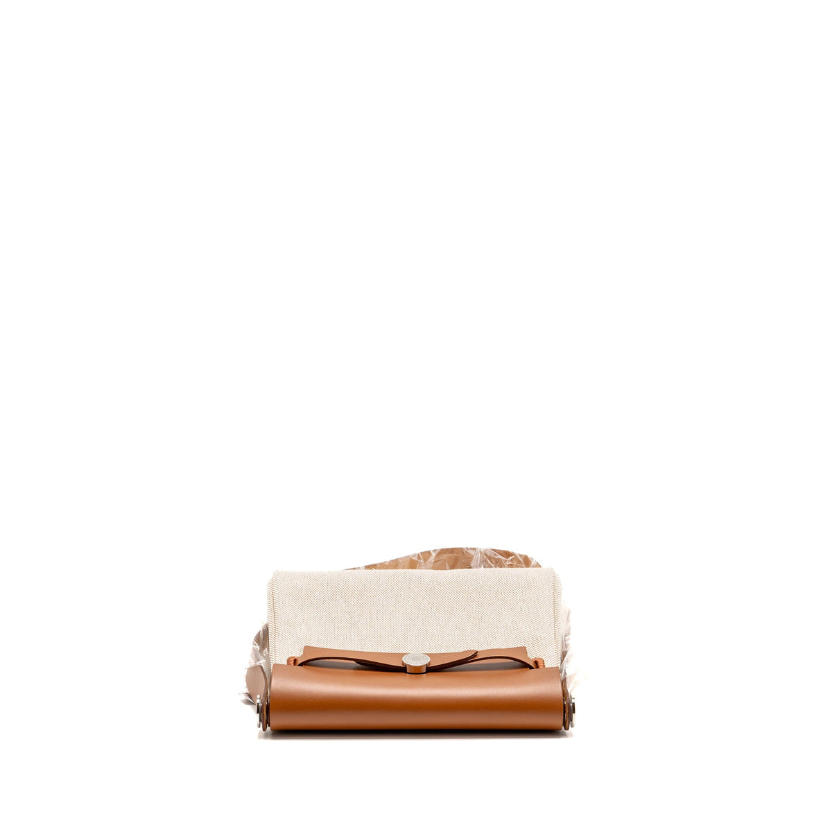 Hermes herbag mini canvas/Hunter leather ecru-beige/fauve SHW