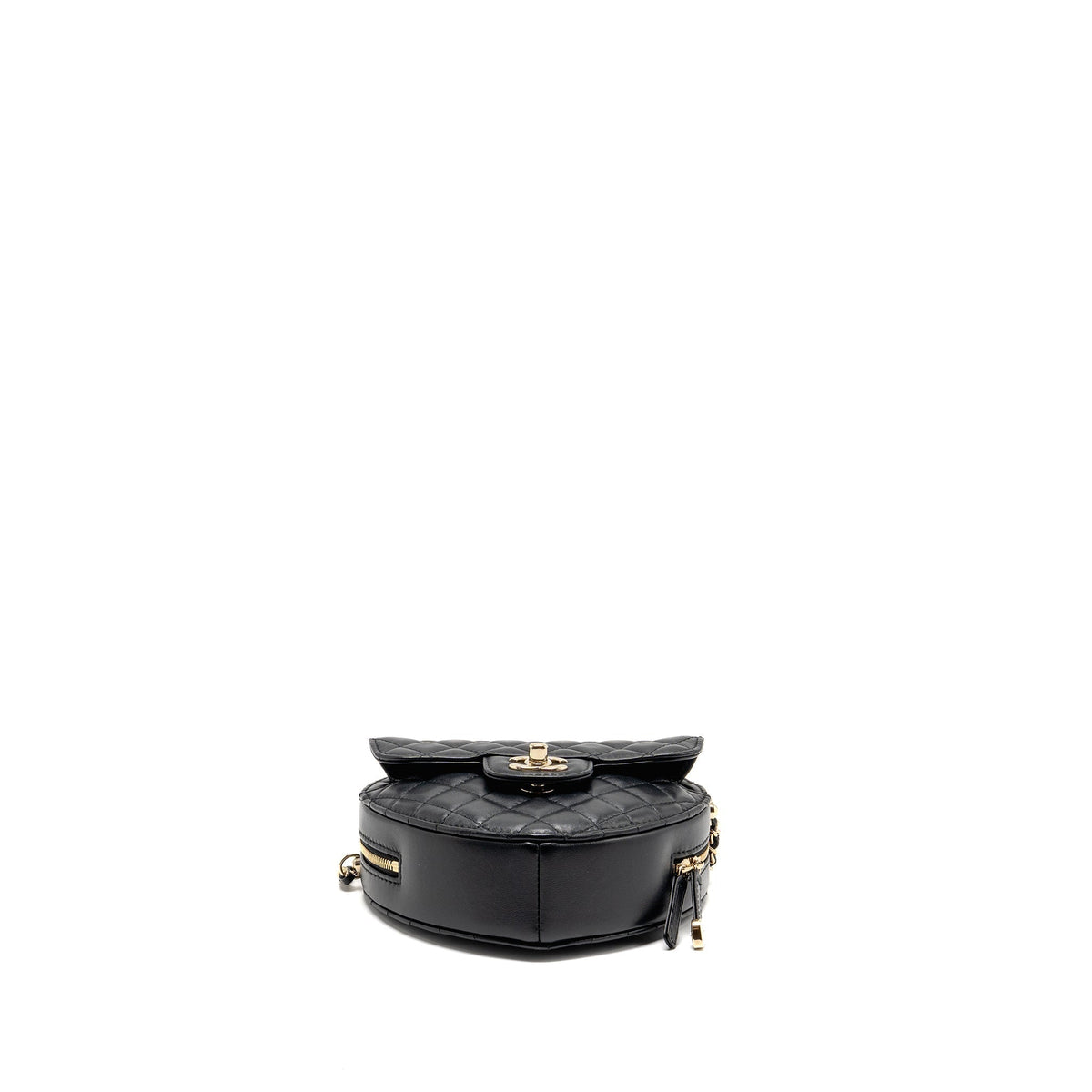 CHANEL 22S HEART BAG LAMBSKIN BLACK LGHW (MICROCHIP)