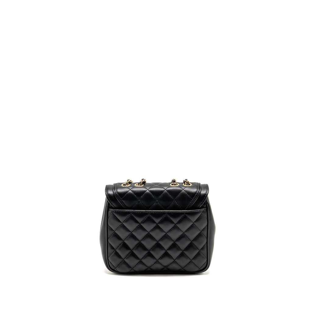 Chanel Quilted square flap bag lambskin black LGHW