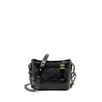 CHANEL SMALL GABRIELLE HOBO BAG AGED CALFSKIN BLACK MULTICOLOUR HARDWARE