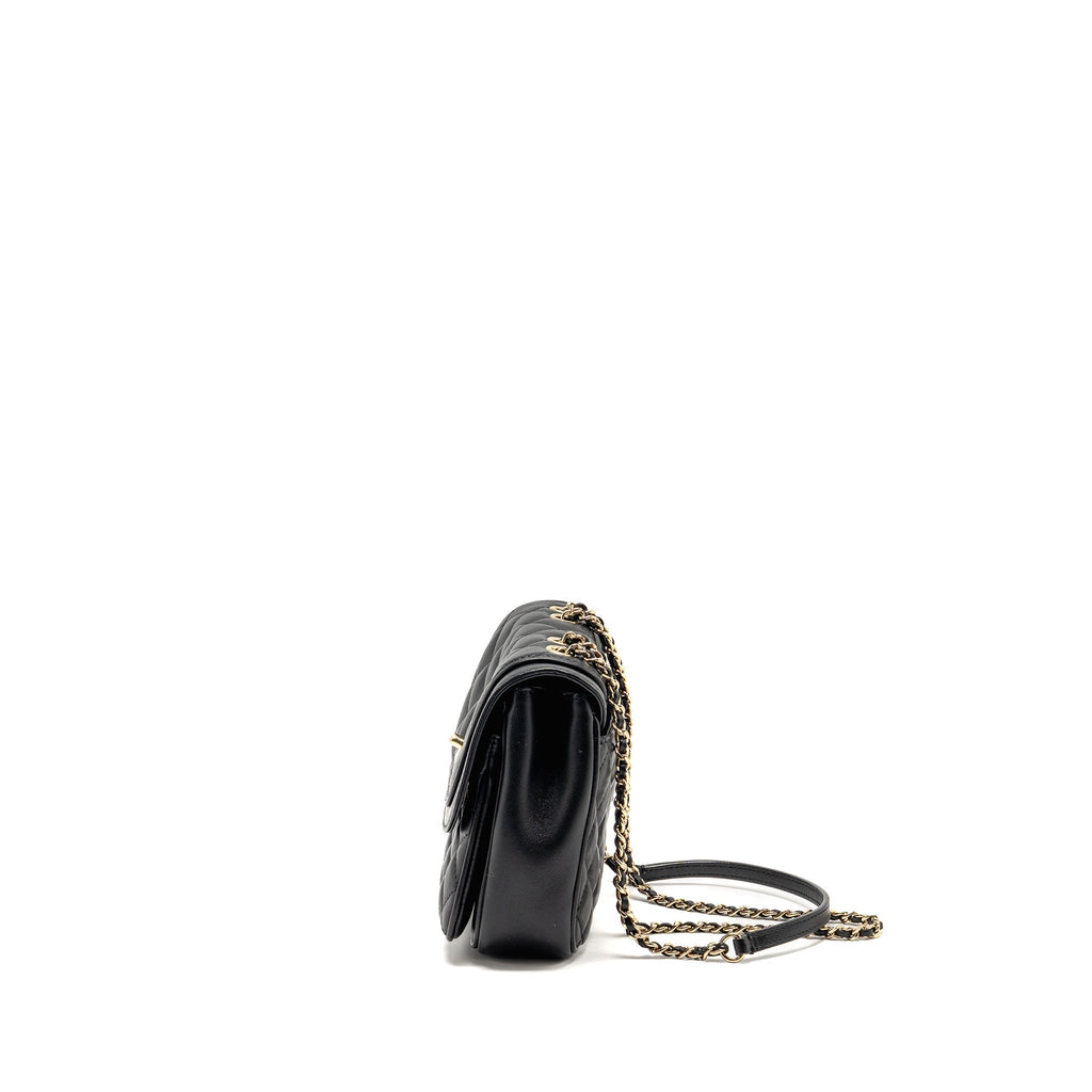 Chanel Quilted square flap bag lambskin black LGHW