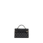 CHANEL 25P CC TOP HANDLE VANITY BAG CAVIAR BLACK LGHW (MICROCHIP)