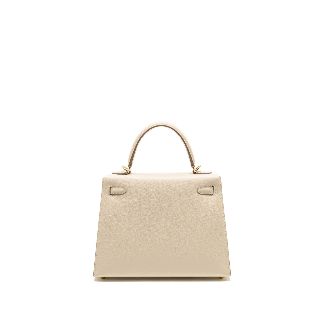 Hermes Kelly 25 Special Order Epsom Craie/Gold LGHW