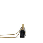 CHANEL TOP HANDLE MINI WALLET ON CHAIN CALFSKIN BLACK GHW(MICROCHIP)