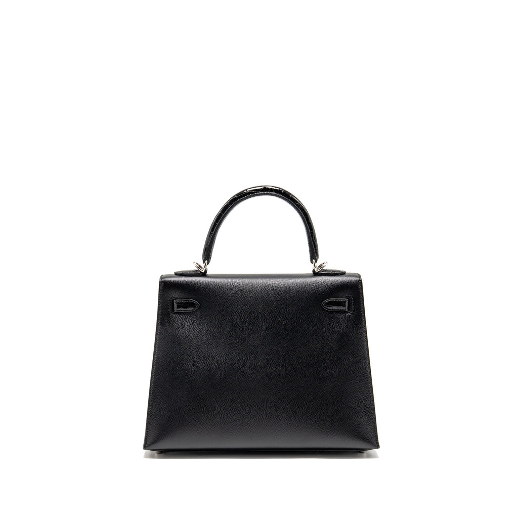HERMES TOUCH KELLY 25 MADAME / CROCODILE NILOTICUS BLACK SHW