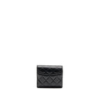 CHANEL COMPACT WALLET CAVIAR BLACK LGHW (MICROCHIP)