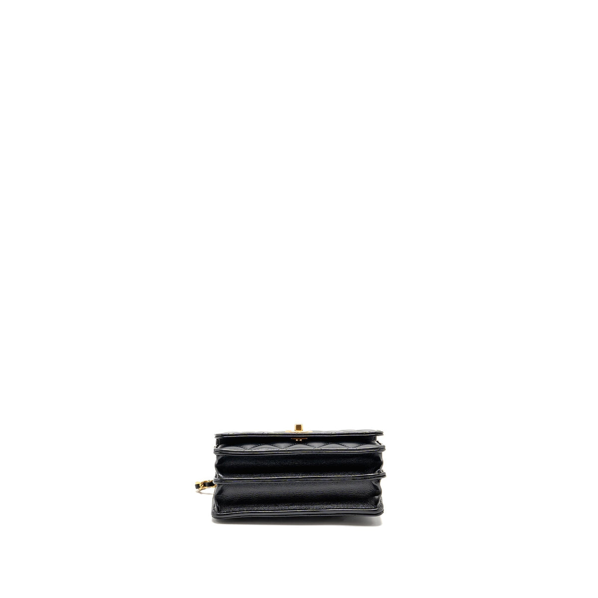 CHANEL TOP HANDLE MINI WALLET ON CHAIN CALFSKIN BLACK GHW(MICROCHIP)