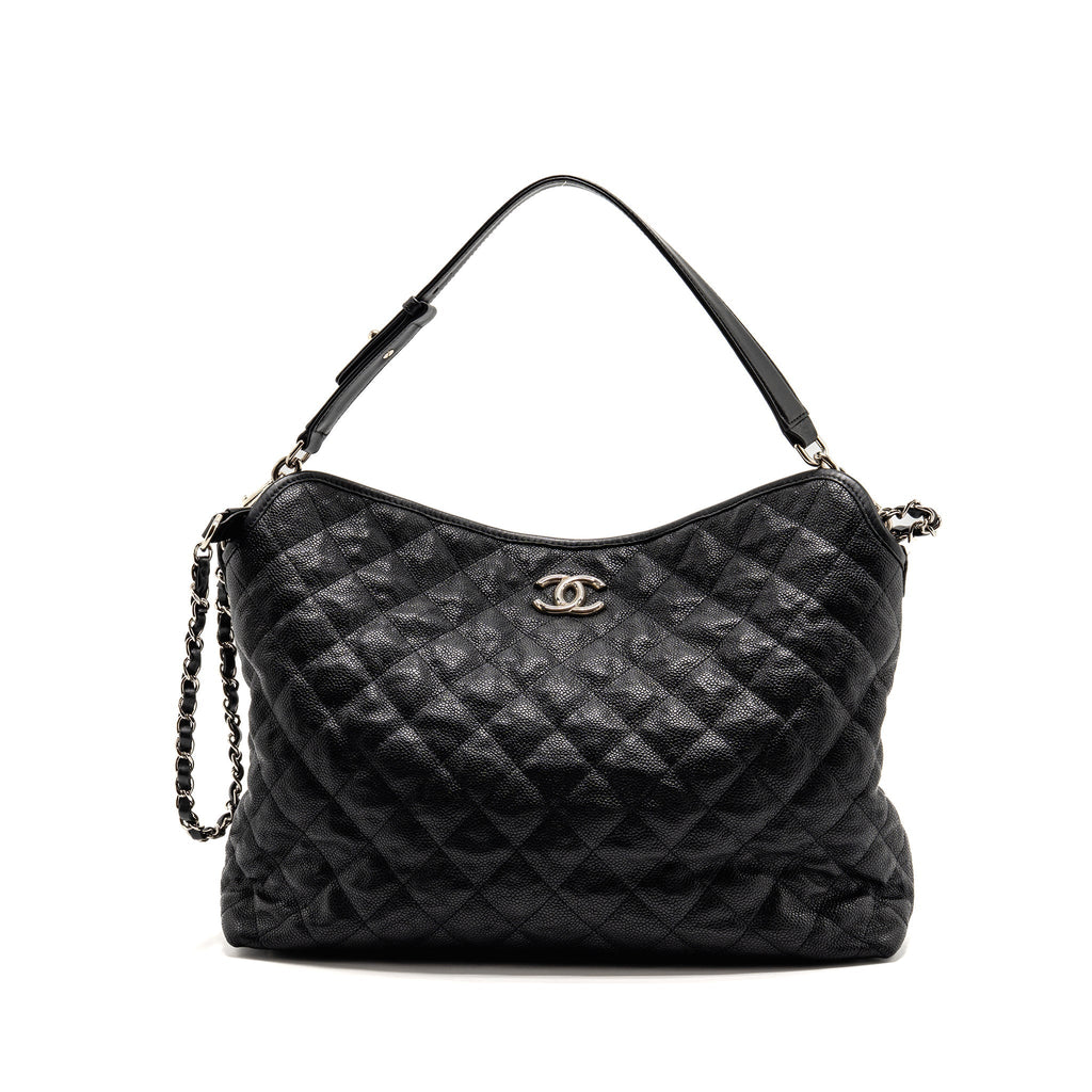 Chanel French Riviera Hobo Bag Caviar Black SHW