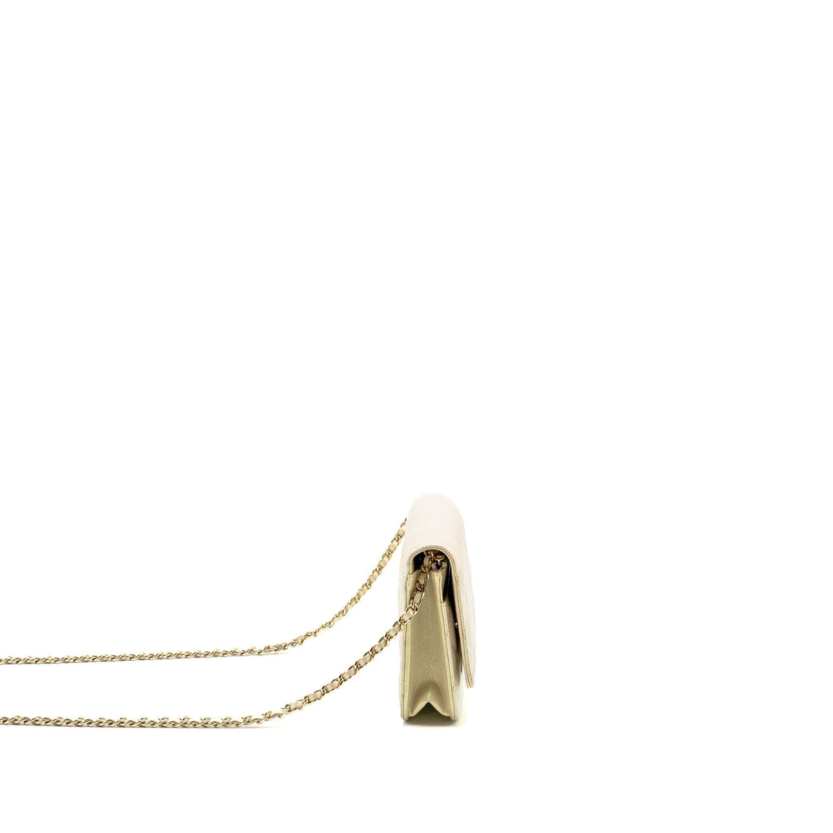 CHANEL WALLET ON CHAIN LAMBSKIN IRIDESCENT IVORY LGHW