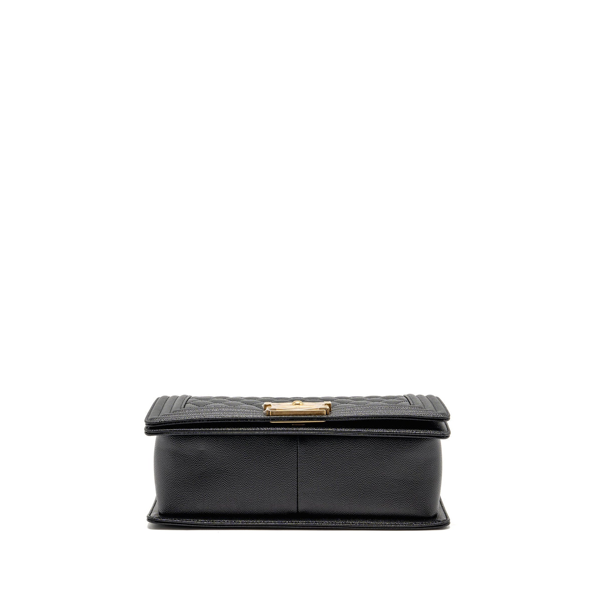 CHANEL MEDIUM BOY BAG CAVIAR BLACK GHW (MICROCHIP)