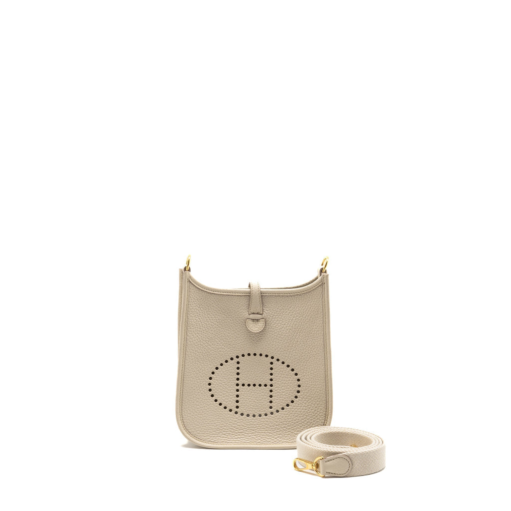 HERMES MINI EVELYNE CLEMENCE BETON GHW