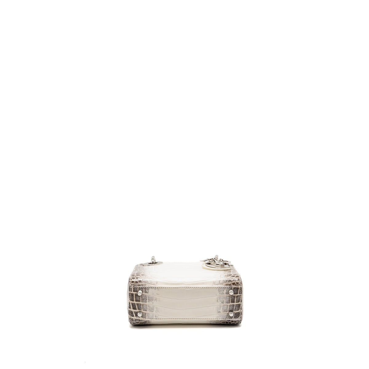Dior Mini Lady Dior Himalayan Crocodile White/Grey SHW