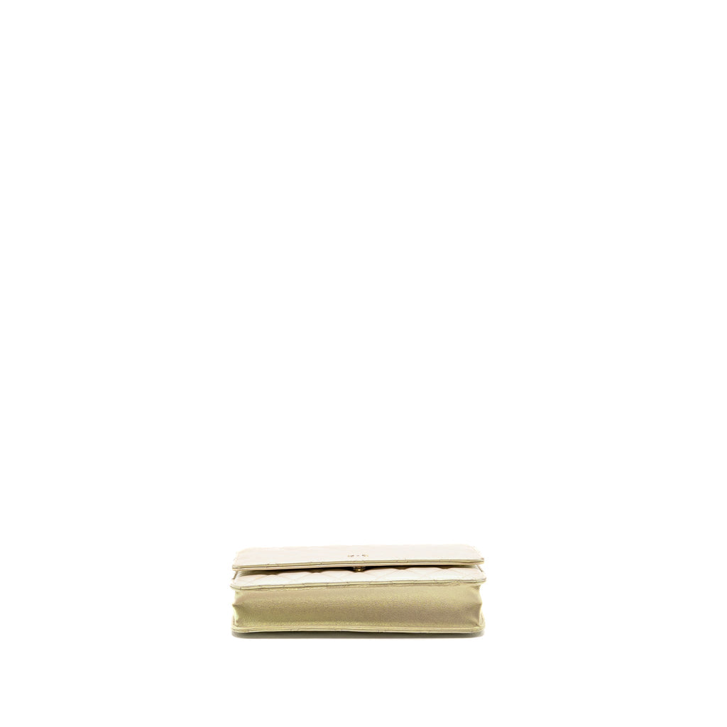 CHANEL WALLET ON CHAIN LAMBSKIN IRIDESCENT IVORY LGHW