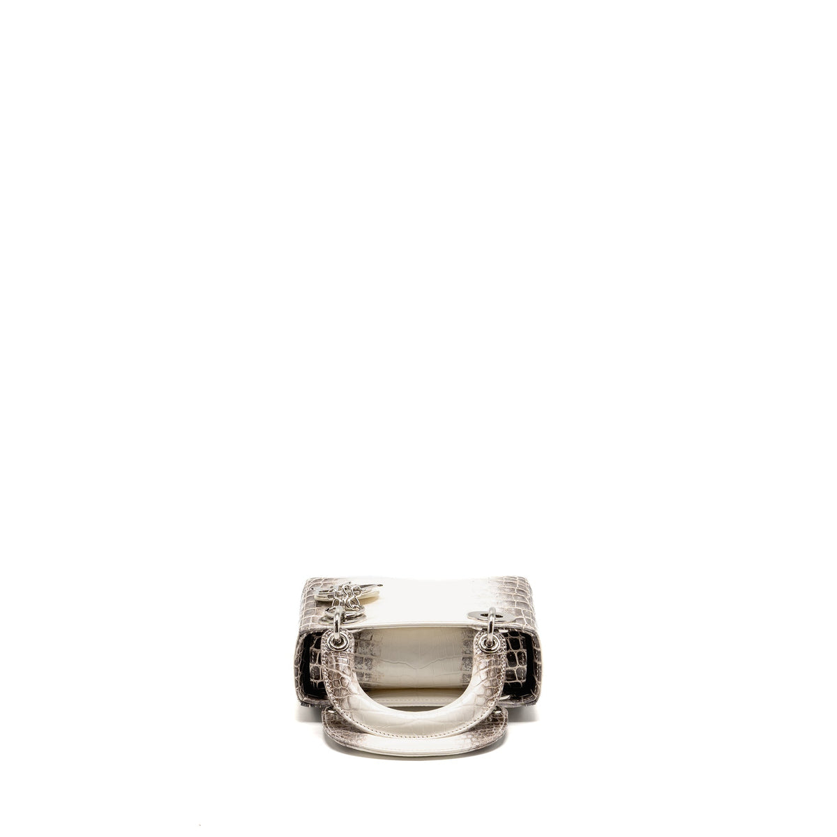 Dior Mini Lady Dior Himalayan Crocodile White/Grey SHW
