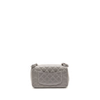 Chanel Mini Rectangular flap bag lambskin grey SHW (microchip)