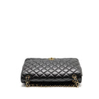 CHANEL MAXI SINGLE FLAP BAG LAMBSKIN BLACK GHW