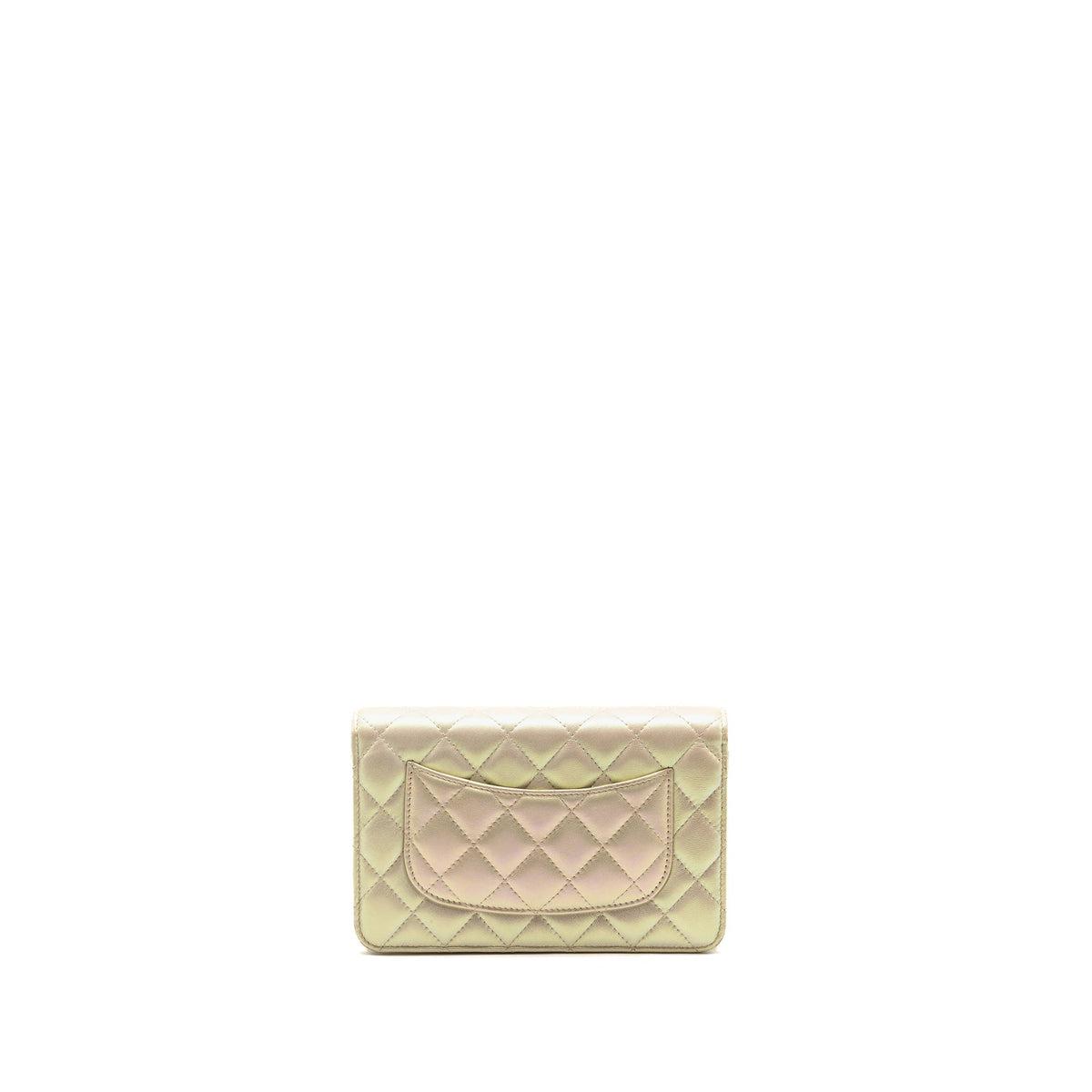 CHANEL WALLET ON CHAIN LAMBSKIN IRIDESCENT IVORY LGHW