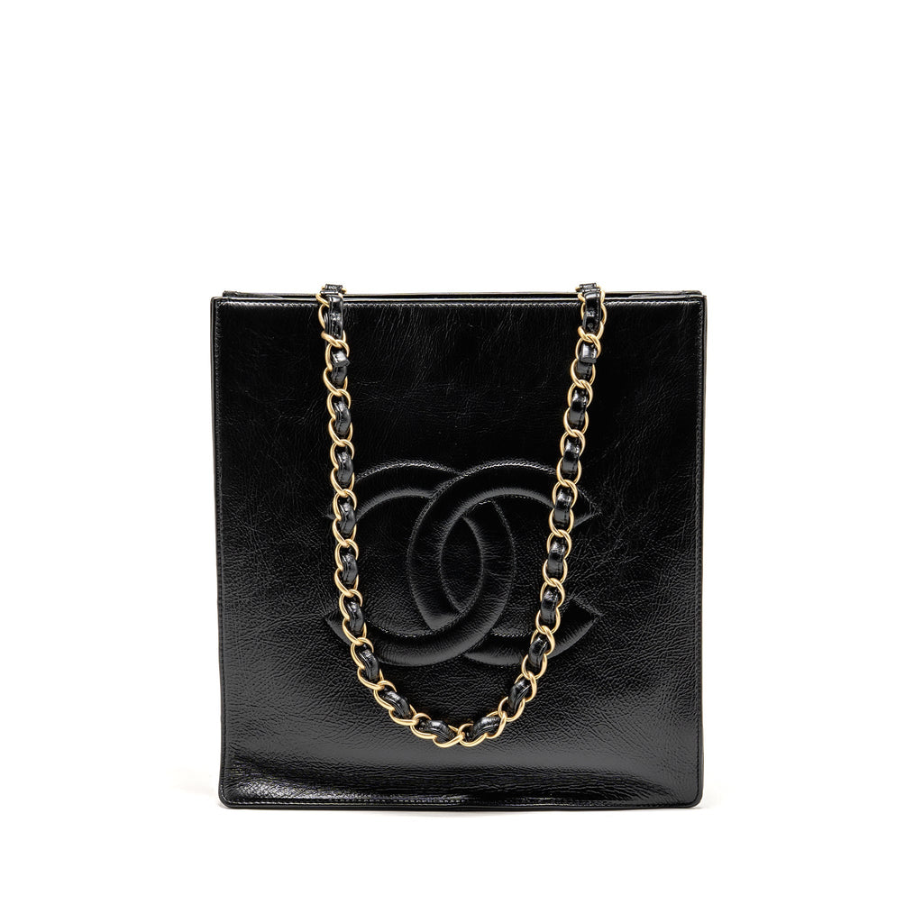 Chanel North South Shopping Tote Bag Aged Calfskin Black GHW