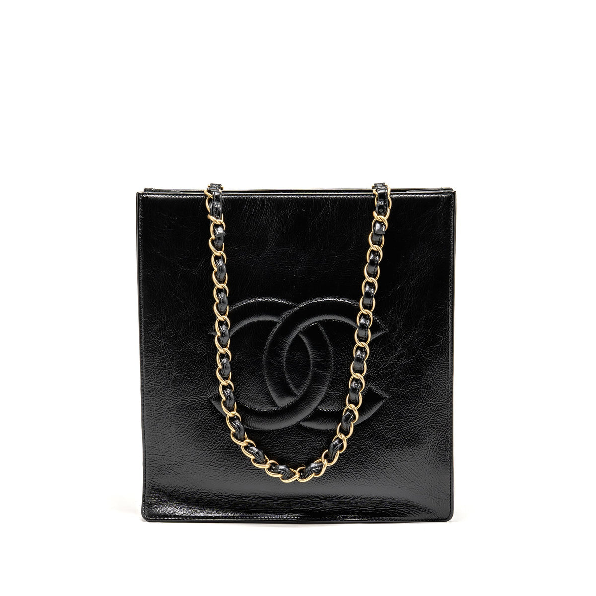 Chanel North South Shopping Tote Bag Aged Calfskin Black GHW