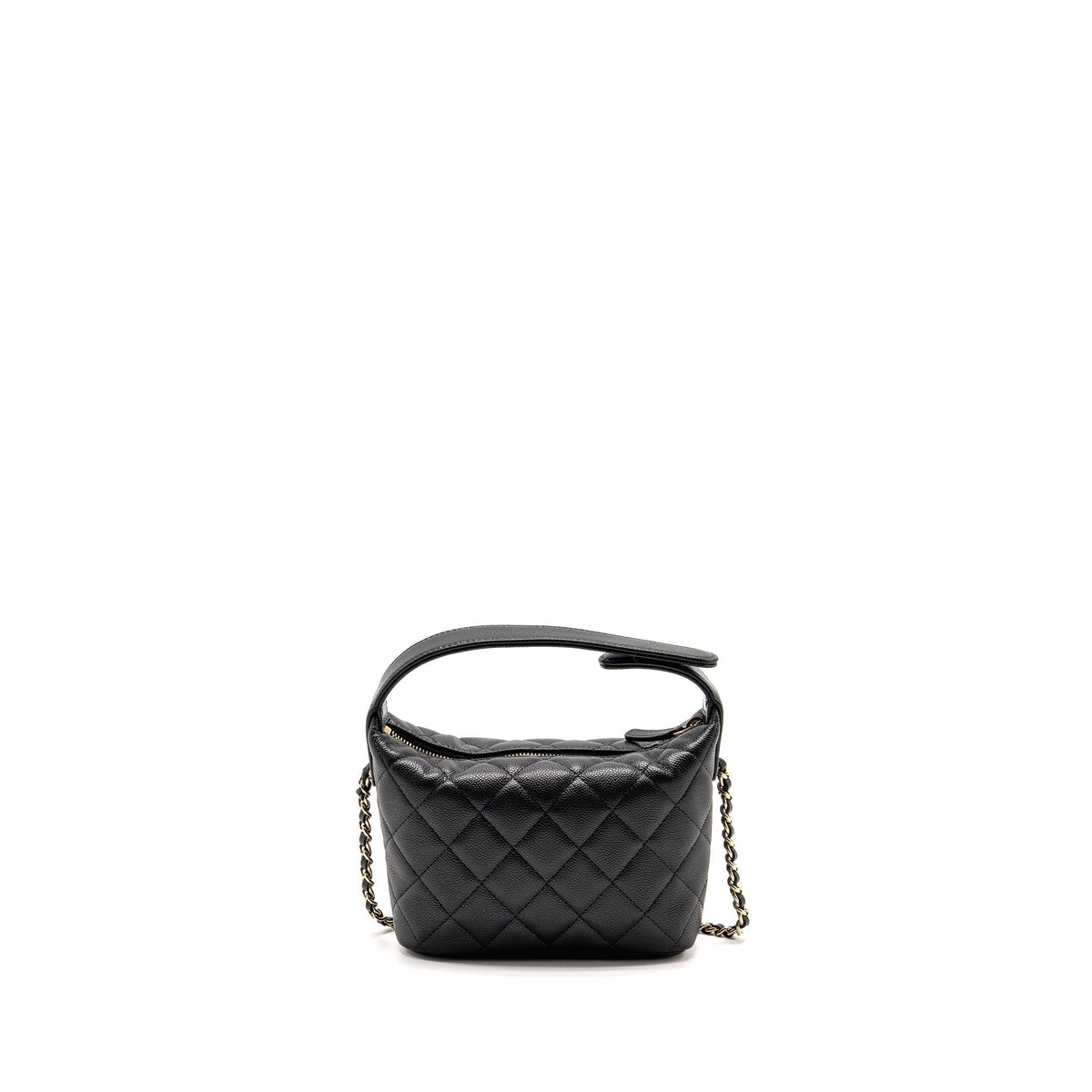 CHANEL 25C QUILTED HOBO BAG CAVIAR BLACK GHW (MICROCHIP)