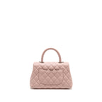 CHANEL SMALL COCO HANDLE CAVIAR PINK RUTHENIUM SHW