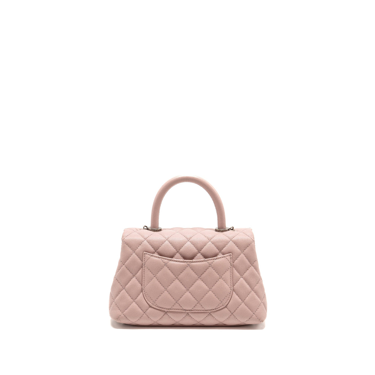 CHANEL SMALL COCO HANDLE CAVIAR PINK RUTHENIUM SHW