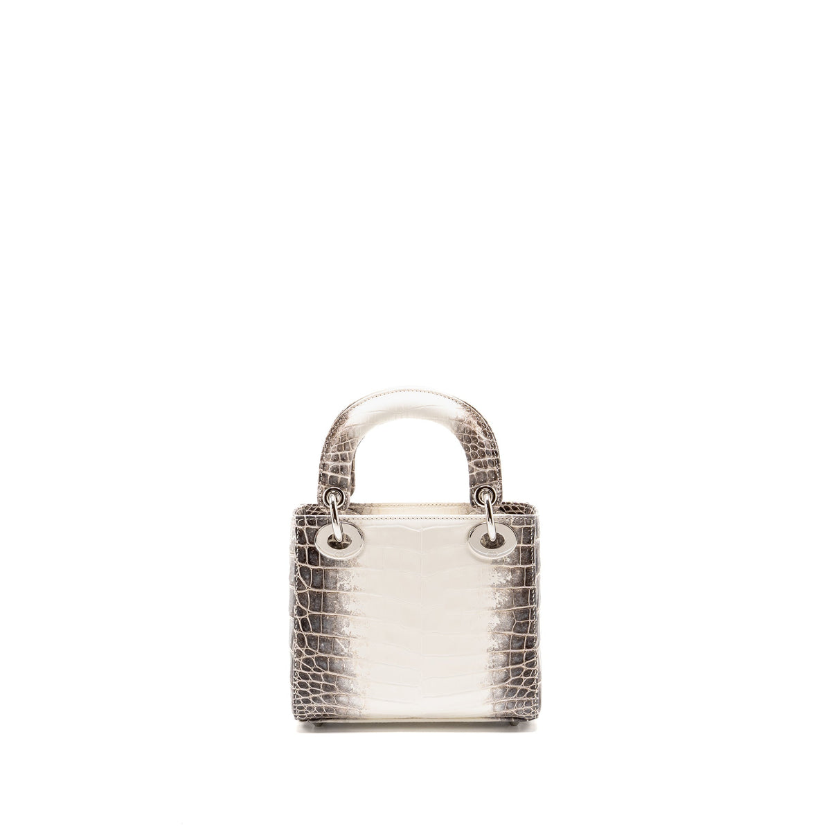 Dior Mini Lady Dior Himalayan Crocodile White/Grey SHW