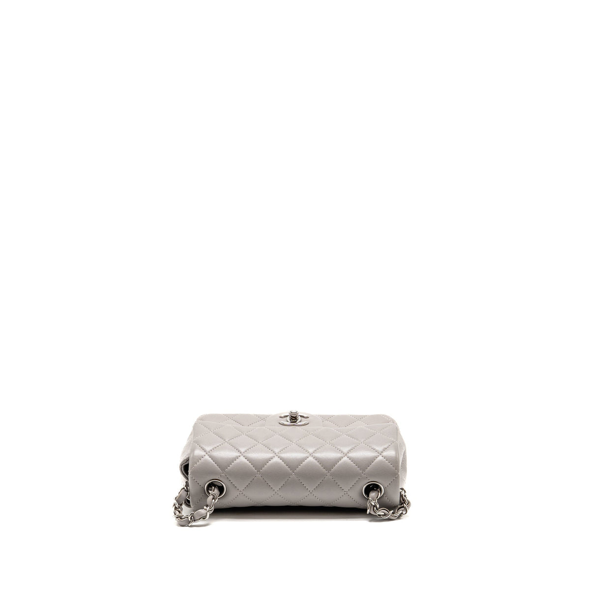 Chanel Mini Rectangular flap bag lambskin grey SHW (microchip)