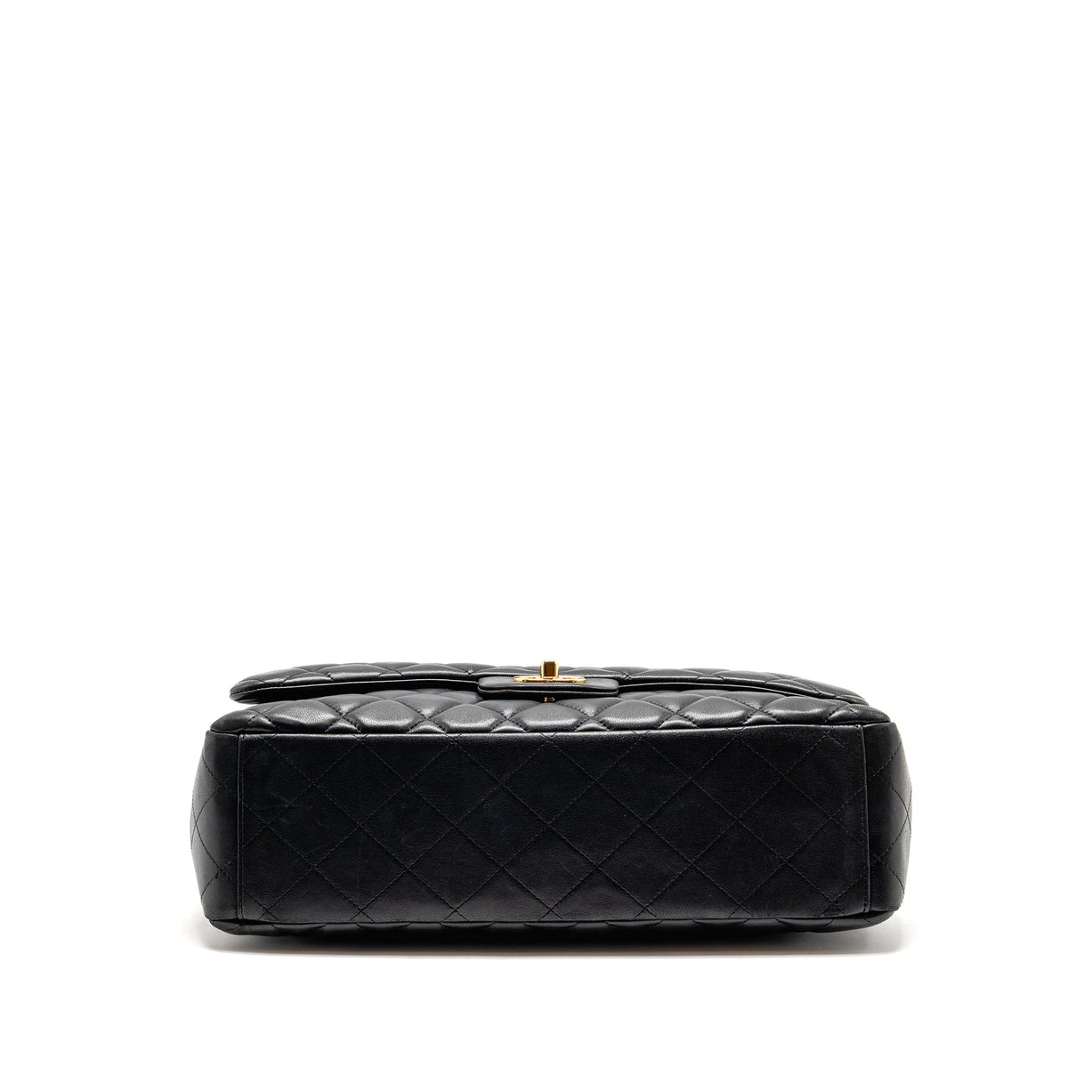 CHANEL MAXI SINGLE FLAP BAG LAMBSKIN BLACK GHW