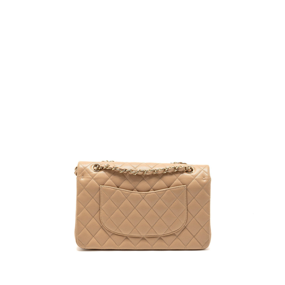 CHANEL MEDIUM CLASSIC DOUBLE FLAP BAG CAVIAR DARK BEIGE LGHW