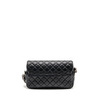 CHANEL MEDIUM CASUAL ROCK FLAP BAG GRAINED CALFSKIN BLACK RUTHENIUM HARDWARE