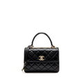 Chanel Top Handle Trendy CC Flap Bag Lambskin Black LGHW (Microchip)