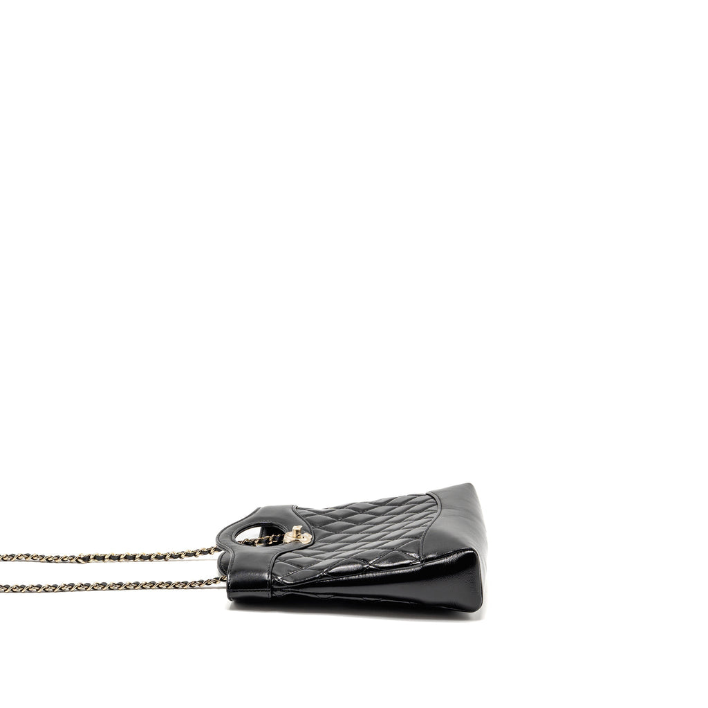 CHANEL MINI 31 BAG SHINY CALFSKIN BLACK LGHW (MICROCHIP)