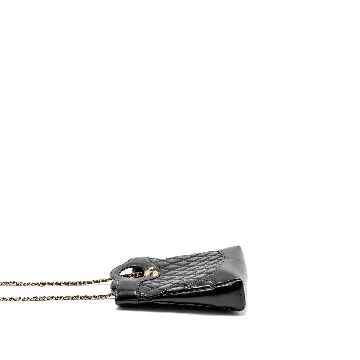 CHANEL MINI 31 BAG SHINY CALFSKIN BLACK LGHW (MICROCHIP)