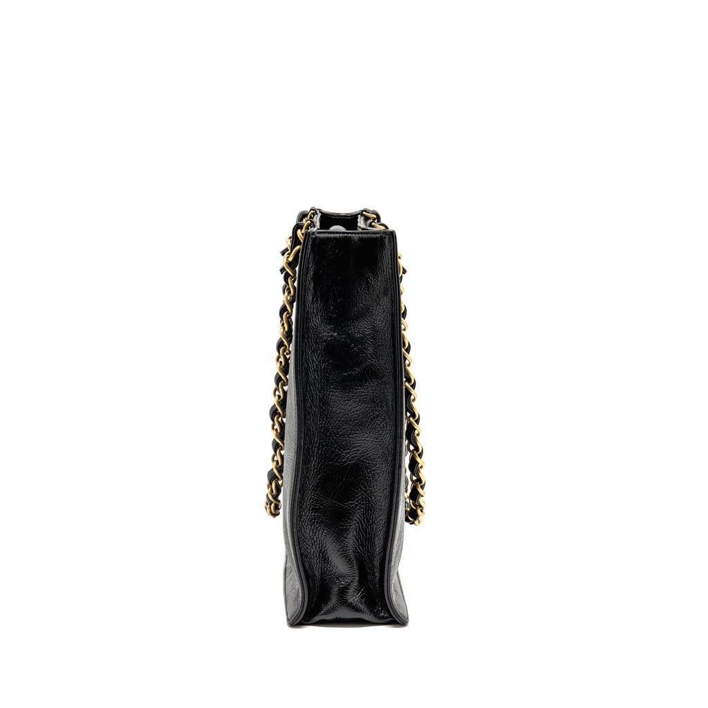 Chanel North South Shopping Tote Bag Aged Calfskin Black GHW