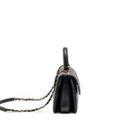 Chanel Top Handle Trendy CC Flap Bag Lambskin Black LGHW (Microchip)