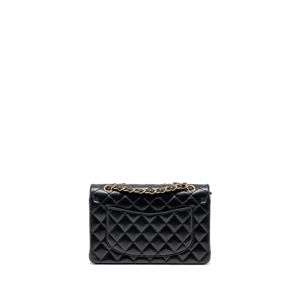 CHANEL SMALL CLASSIC DOUBLE FLAP BAG LAMBSKIN BLACK GHW