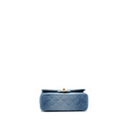 CHANEL MINI RECTANGULAR FLAP BAG DENIM BLUE GHW (MICROCHIP)