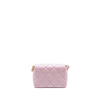 CHANEL 21K MY PERFECT MINI FLAP BAG CAVIAR IRIDESCENT PINK GHW (MICROCHIP)