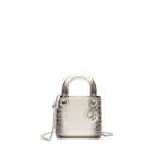 Dior Mini Lady Dior Himalayan Crocodile White/Grey SHW