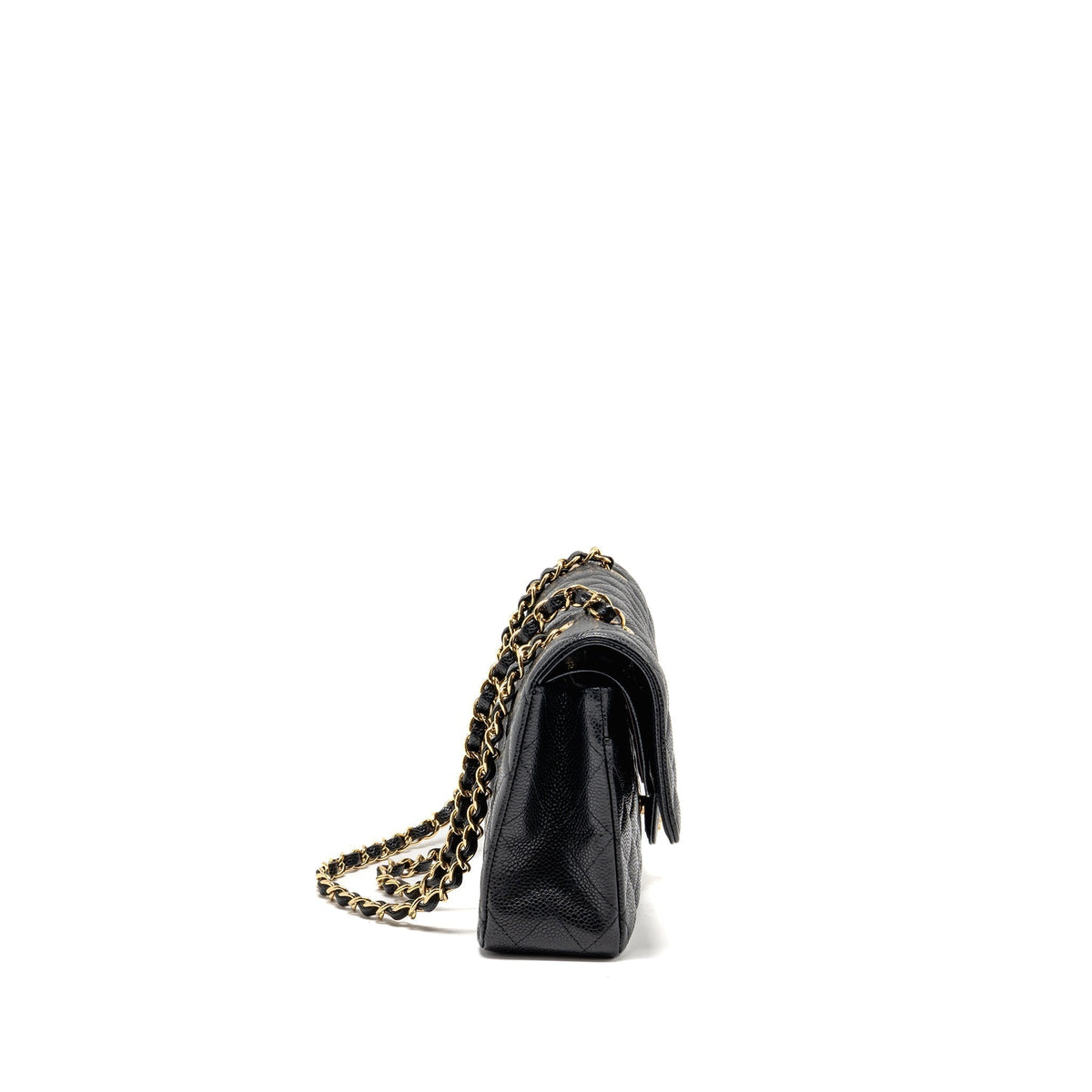 CHANEL MEDIUM CLASSIC DOUBLE FLAP BAG CAVIAR BLACK GHW