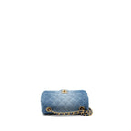 CHANEL MINI RECTANGULAR FLAP BAG DENIM BLUE GHW (MICROCHIP)