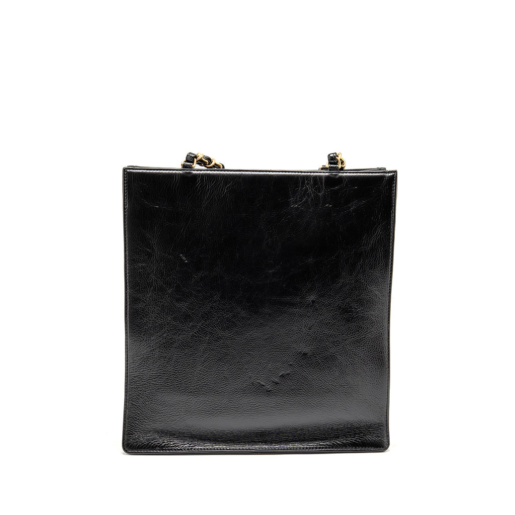 Chanel North South Shopping Tote Bag Aged Calfskin Black GHW