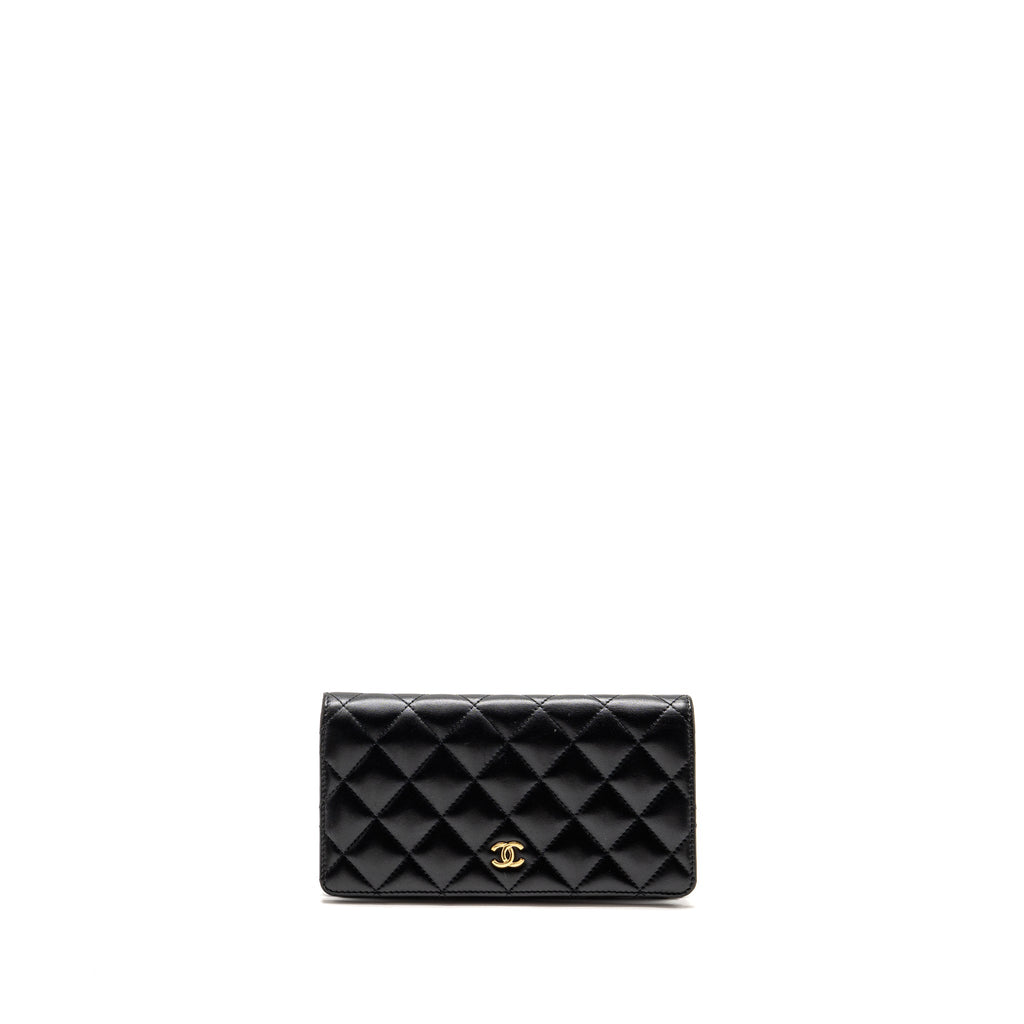 Chanel Classic CC Long Wallet Lambskin Black LGHW