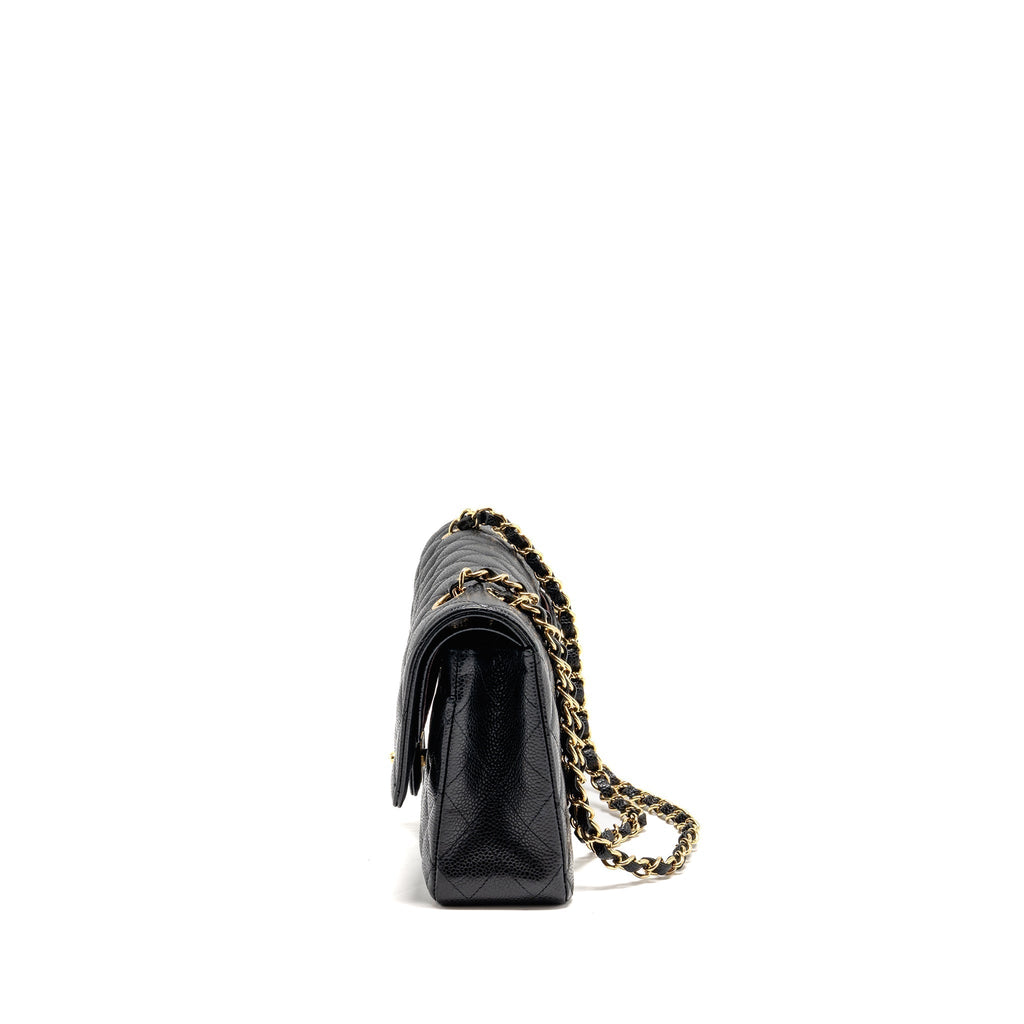 CHANEL MEDIUM CLASSIC DOUBLE FLAP BAG CAVIAR BLACK GHW